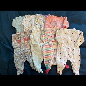 (8) size 3 month girls’ sleepers